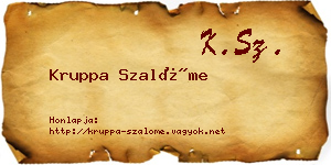 Kruppa Szalóme névjegykártya